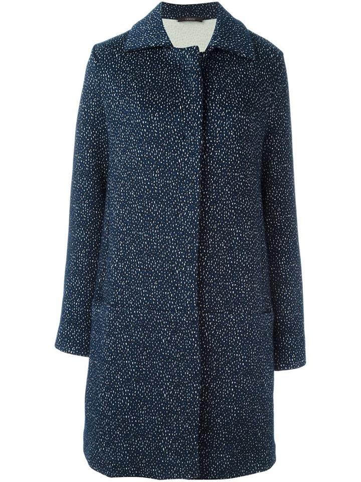 Odeeh Animal Pattern Coat, Women's, Size: 38, Blue, Cotton/polyamide/viscose/polyester