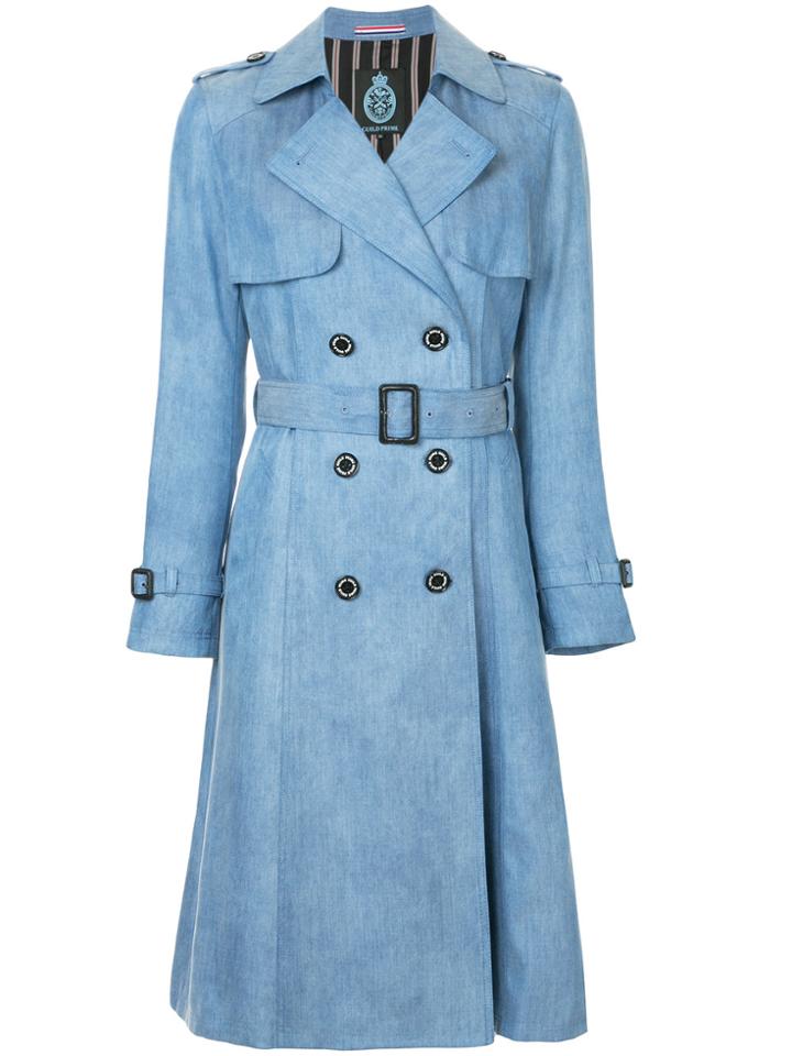 Guild Prime Denim Trench Coat - Blue
