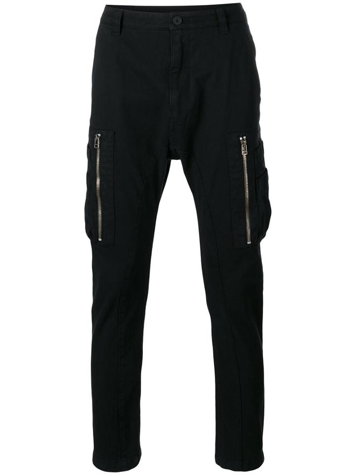 Helmut Lang Core Twill Cargo Pants, Men's, Size: 29, Black, Cotton/spandex/elastane