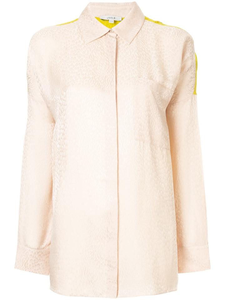 Layeur Contrast Back Shirt - Brown
