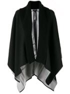 Giorgio Armani Oversized Ribbed Collar Poncho - Black