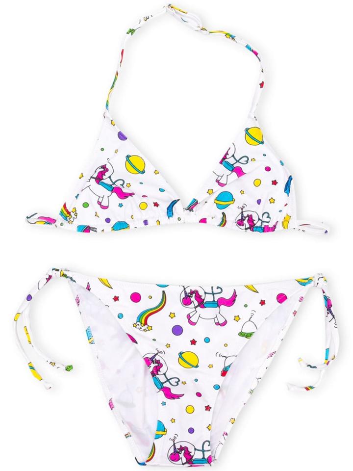 Mc2 Saint Barth Kids Teen Multi-print Bikini Set - White