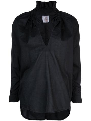 A Shirt Thing Ruffle Neck Shirt - Black