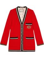 Gucci Wool Sablé Jacket With Crest Appliqué - Red