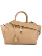 Saint Laurent Small 'cabas Monogram' Tote, Women's, Nude/neutrals, Leather/suede/brass
