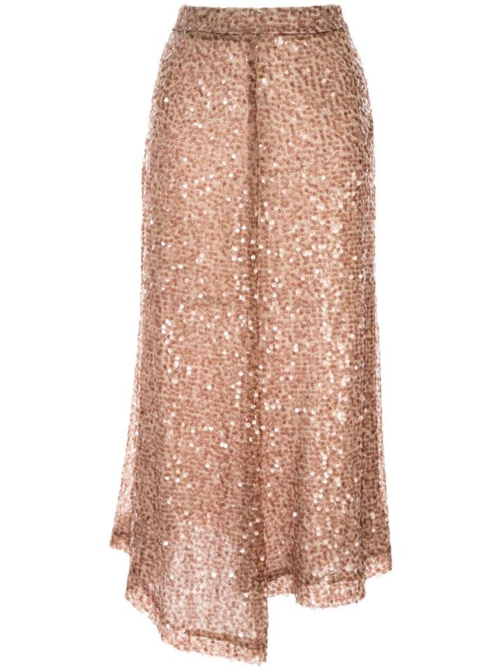 Walk Of Shame Sequined Midi Skirt - Brown