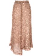 Walk Of Shame Sequined Midi Skirt - Brown