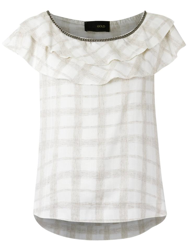 Andrea Bogosian Ruffled Top, Women's, Size: P, White, Linen/flax/viscose/wool