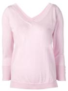 Snobby Sheep Wide V-neck Sweater - Pink