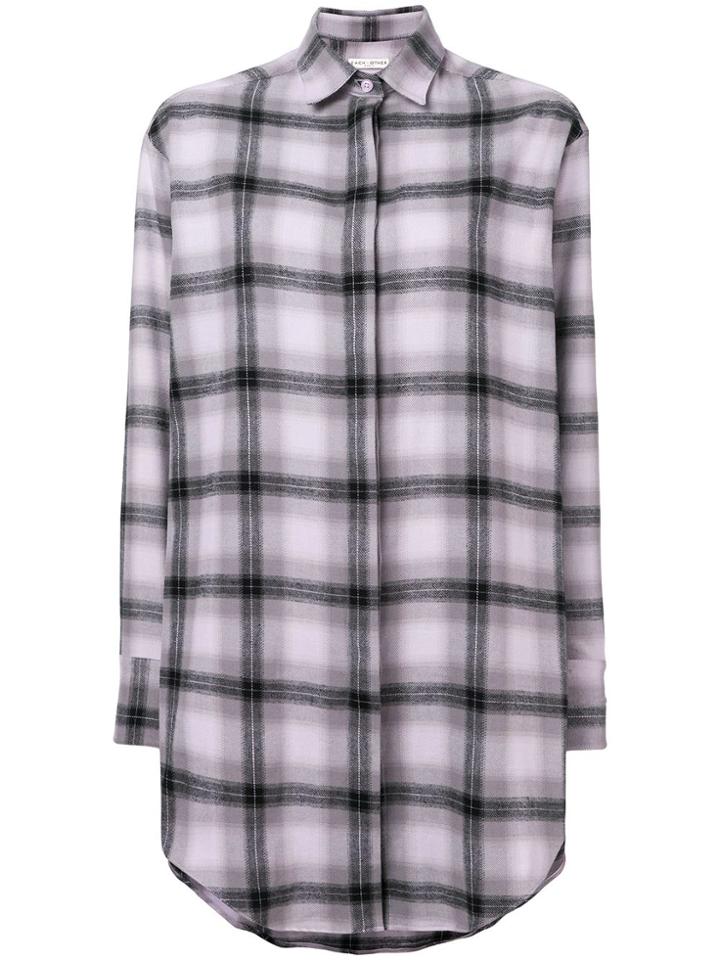Each X Other Oversized Soft Washed Flannel Shirt - Pink & Purple