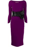 Le Petite Robe Di Chiara Boni Bow-tie Belt Midi Dress - Purple