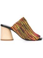 Proenza Schouler Fringe Wood Heel Slides - Multicolour