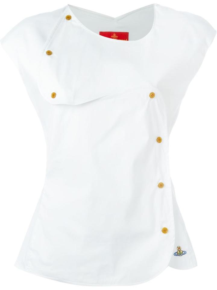 Vivienne Westwood Red Label Asymmetric Button Fitted Top