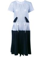 Sacai Micro Pleated Two Part Dress - Blue
