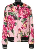 Dolce & Gabbana Rose Print Bomber Jacket - Pink & Purple