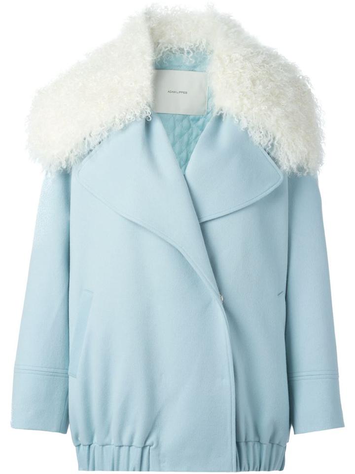 Adam Lippes Lamb Fur Collar Jacket