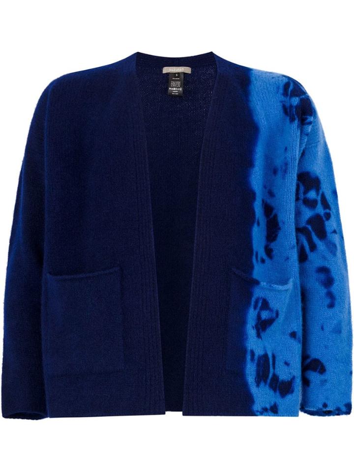Suzusan Bleached Effect Cardigan - Blue