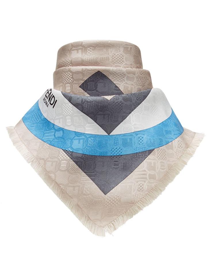 Fendi Geometric Logo Scarf - Neutrals