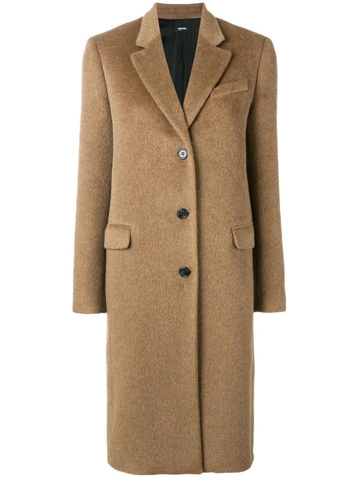 Jil Sander Navy Classic Single Breasted Coat - Brown