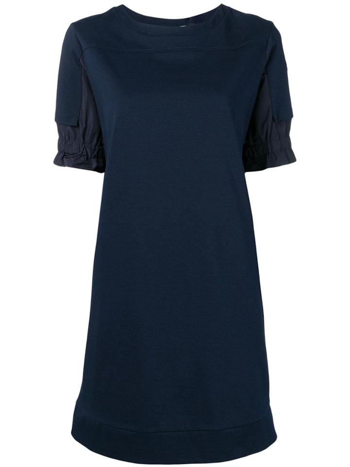 Moncler Crinkle Sleeve Sweatshirt Dress - Blue