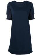Moncler Crinkle Sleeve Sweatshirt Dress - Blue