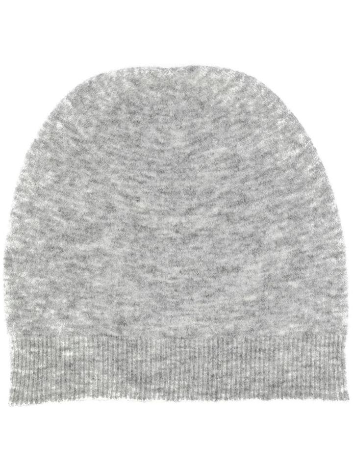 Roberto Collina Ribbed Trim Beanie - Grey