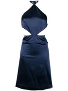 Taller Marmo Satin Dress With Cut-out Details - Blue