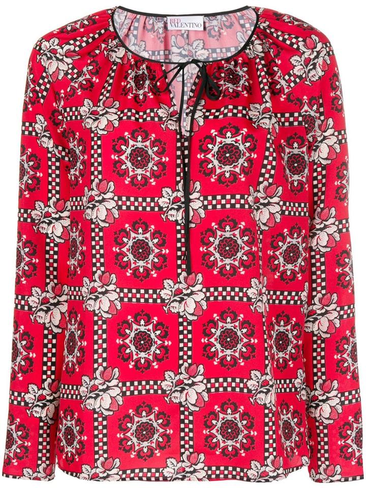Red Valentino Floral Embroidered Blouse