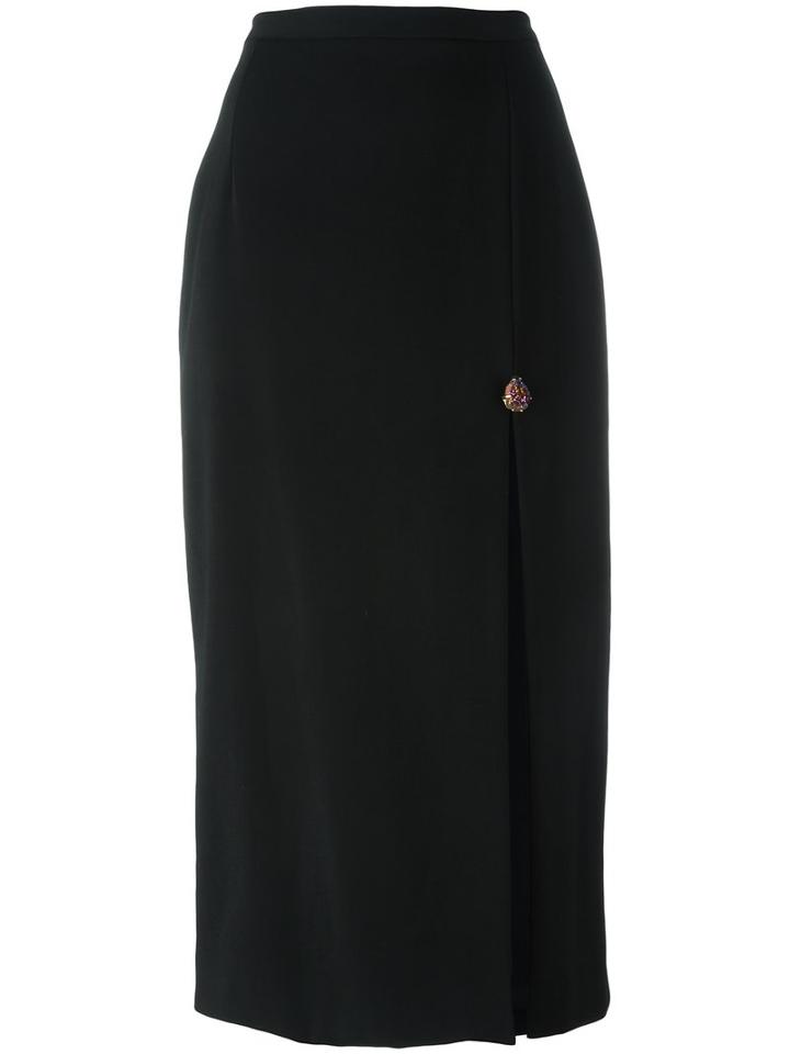 Christopher Kane Beetles Midi Skirt, Women's, Size: 42, Black, Spandex/elastane/viscose