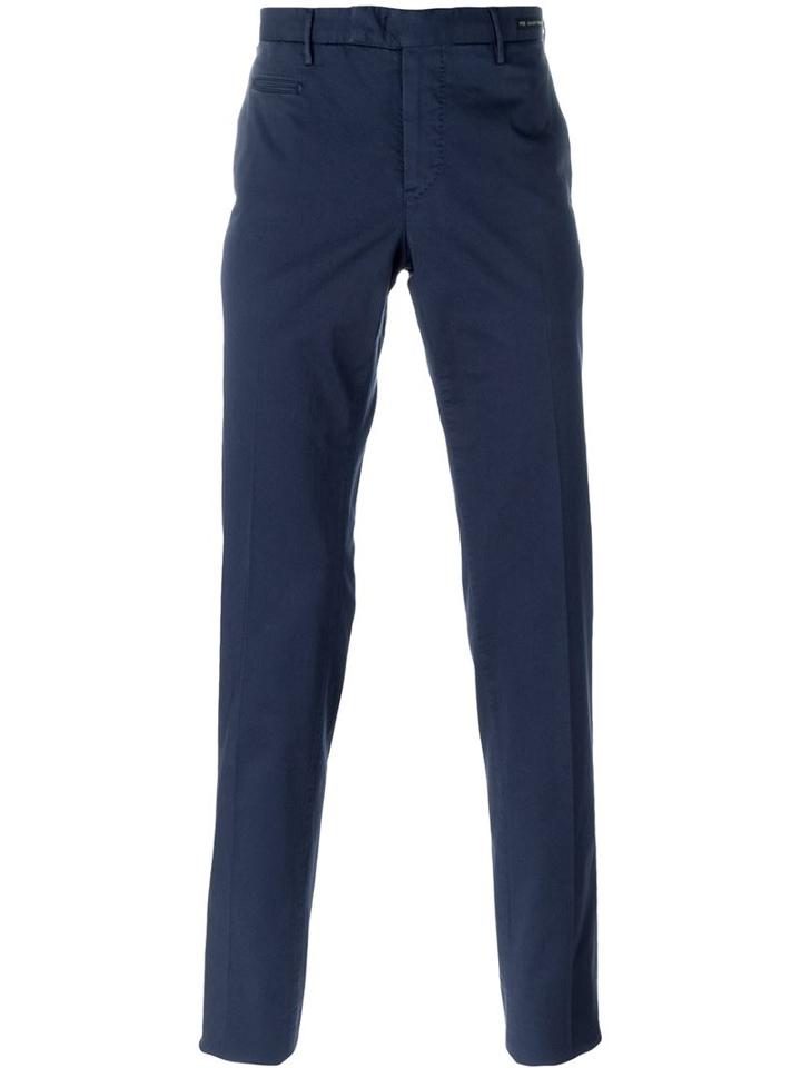 Pt01 Slim Fit Chinos, Men's, Size: 52, Blue, Cotton/spandex/elastane