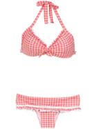 Amir Slama Plaid Bikini Set - Red