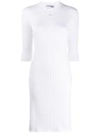 Courrèges Ribbed Knit Sweater Dress - White