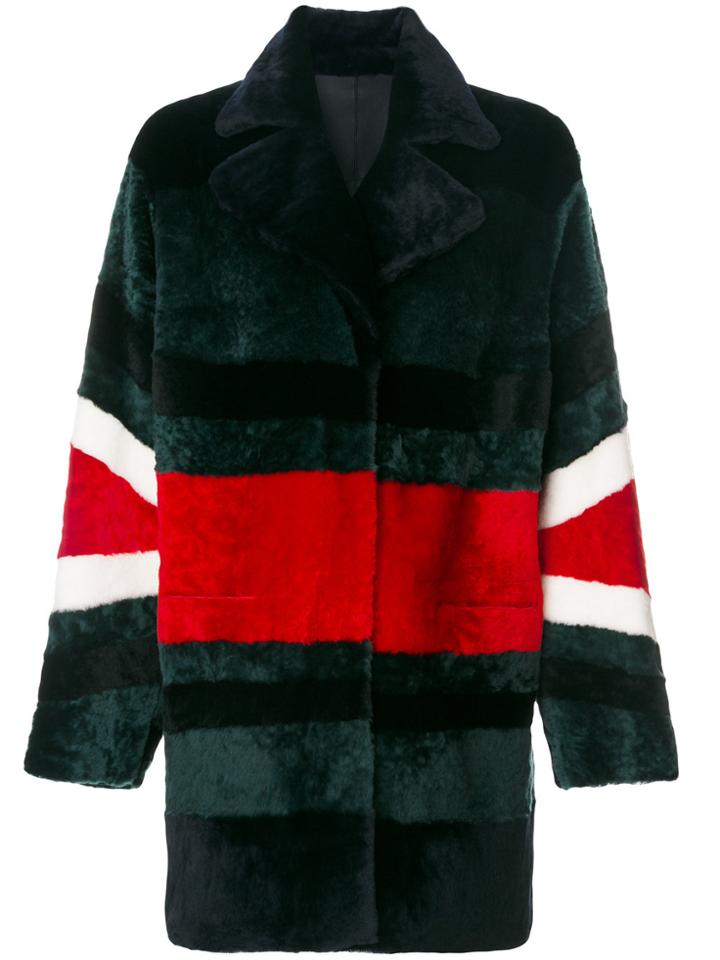 Drome Stripe Detail Coat - Green