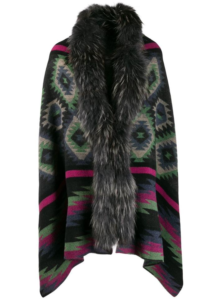 Bazar Deluxe Loose-fit Aztec Cardi-coat - Grey