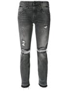 R13 Distressed Skinny Jeans - Grey