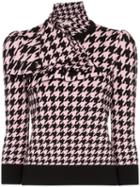 Alexander Mcqueen Houndstooth Intarsia Knitted Top - Black