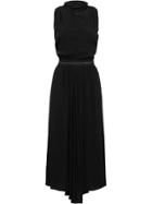 Prada Sleeveless Twill High Neck Dress - Black