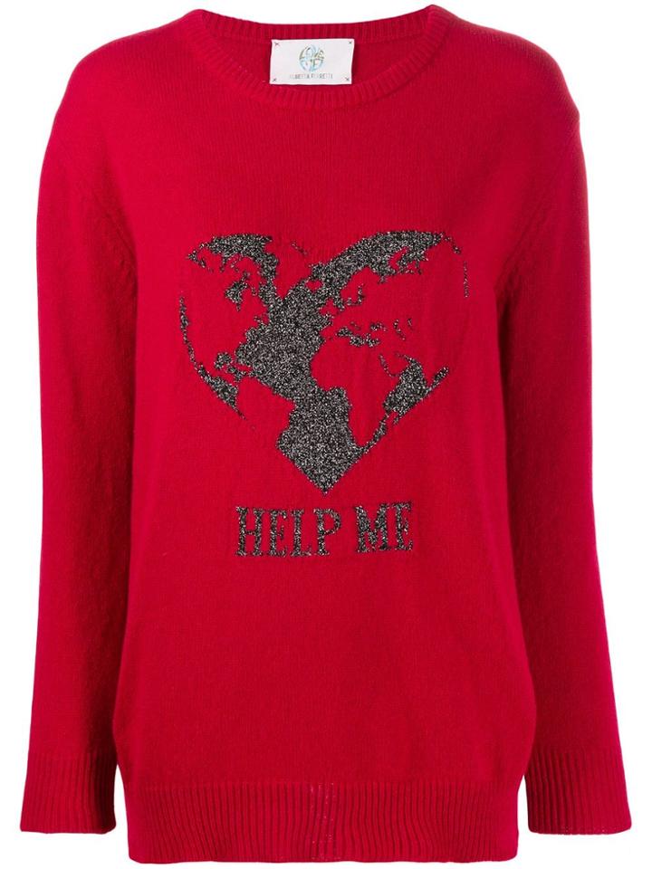 Alberta Ferretti Slogan Embroidered Sweater