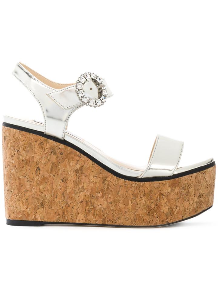 Jimmy Choo Nylah 100 Wedges - Metallic