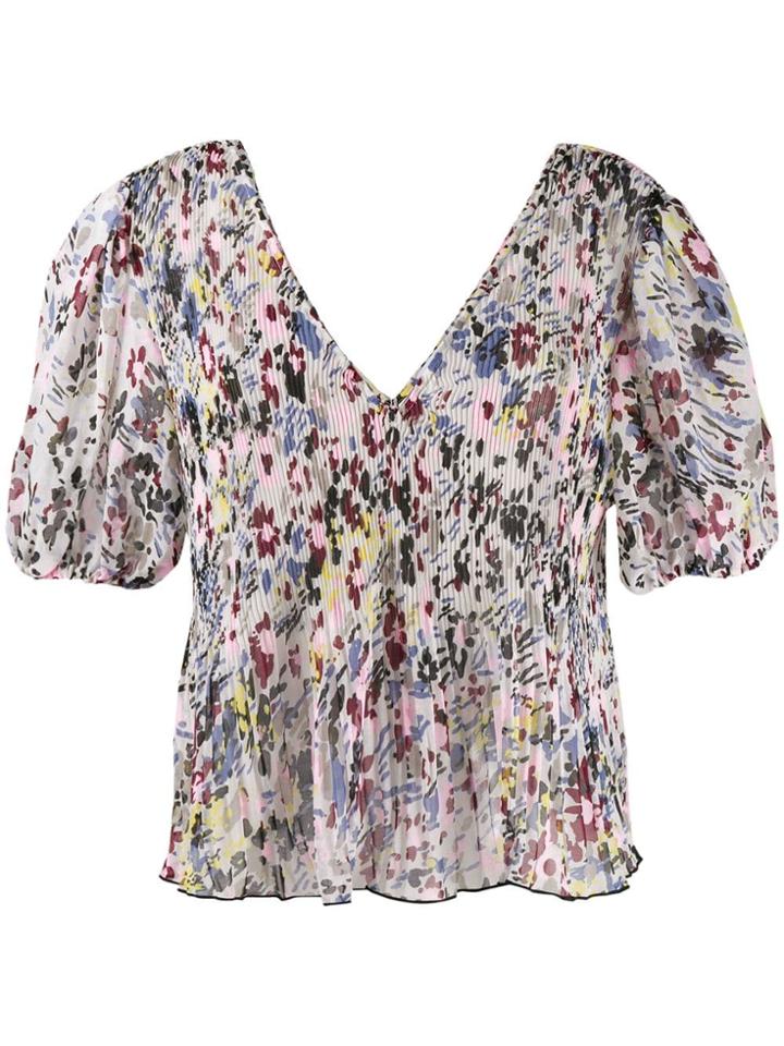 Ganni Floral Print Blouse - Pink
