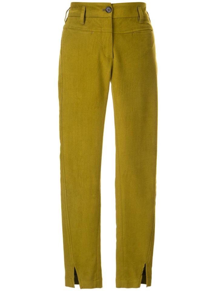 Ann Demeulemeester Cropped Skinny Fit Trousers - Green