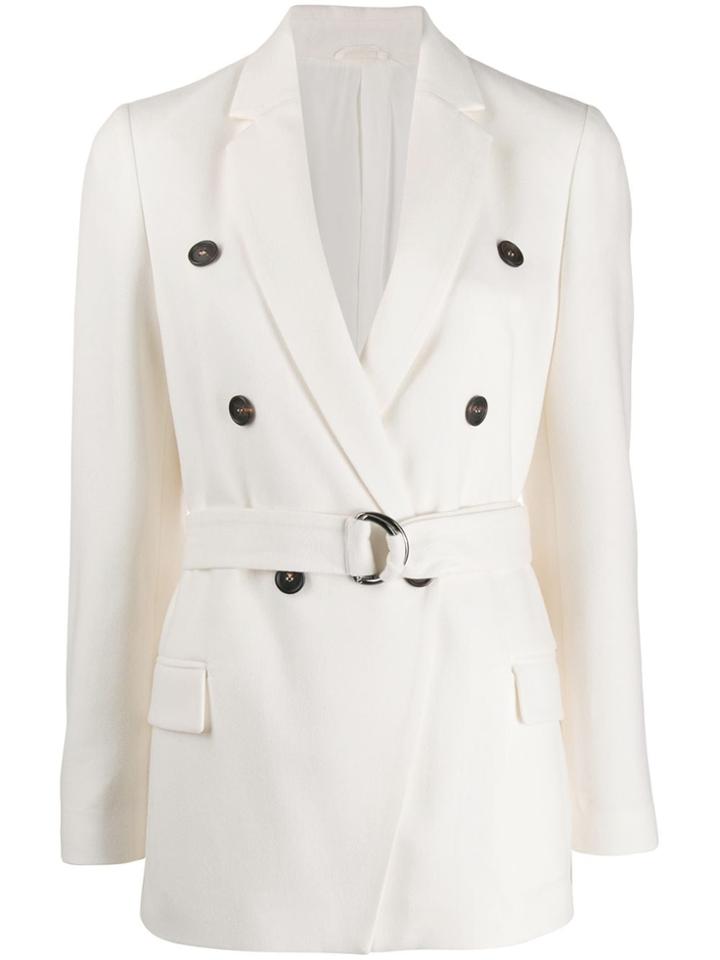 Brunello Cucinelli D-ring Buckled Blazer - White