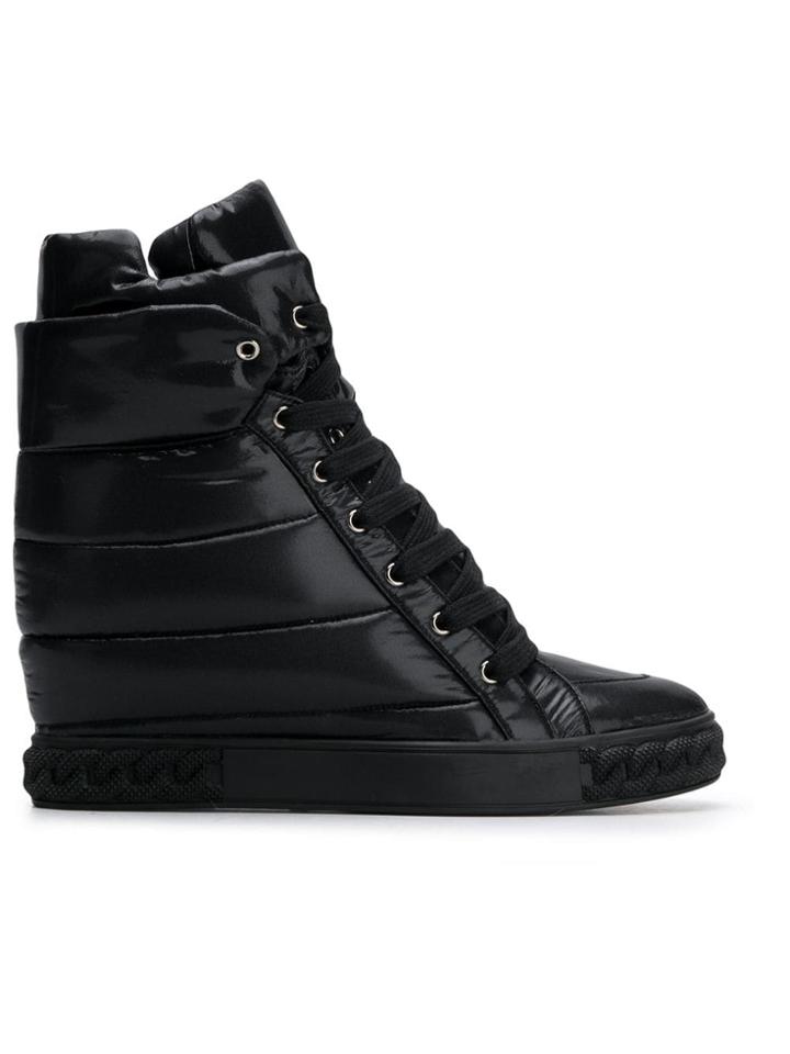Casadei Padded Wedge Sneakers - Black