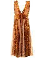 Muller Of Yoshiokubo Rellian Velvet Flared Dress - Yellow & Orange