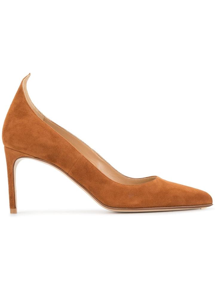 Francesco Russo Suede Honey Pumps - Brown