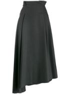 Brunello Cucinelli Asymmetric Pleated Skirt - Grey
