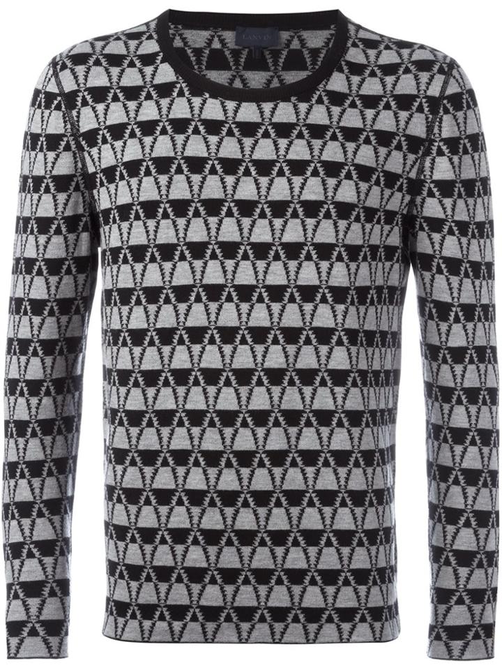 Lanvin Striped Cross Chevron Jumper - Black
