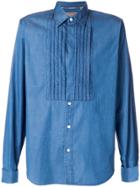Burberry Pleated Bib Shirt - Blue
