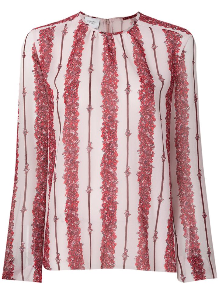 Giambattista Valli Floral Long-sleeve Blouse - Pink & Purple
