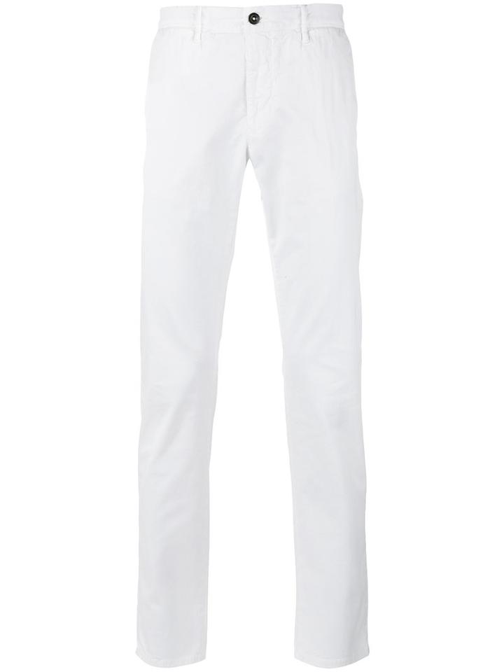 Incotex Classic Chinos, Men's, Size: 33, White, Cotton/spandex/elastane